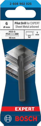 Bor Pilot Bosch untuk Lembaran Logam EXPERT 6 mm.